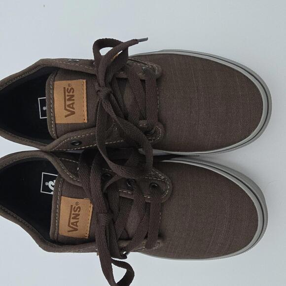 Vans Boy's Atwood Textile Walnut/Grey low skate shoes size 3 - Picture 7 of 8